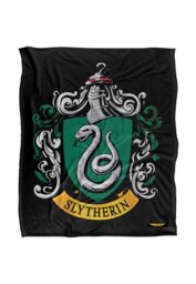 Harry Potter Slytherin Crest Officially Licensed Silky Touch Super Soft Throw Blanket 152x127 cm in White - thumbnail 1