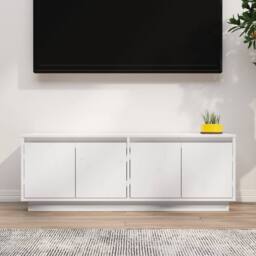 Berkfield Home TV Cabinet White 110x34x40 cm Solid Wood Pine - Size: 110 x 34 x 40 cm - thumbnail 2