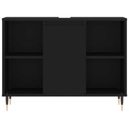 Berkfield Home Bathroom Cabinet Black 80x33x60 cm Engineered Wood - Size: 80 x 33 x 60 cm - thumbnail 6