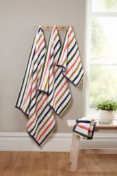 Rapport Home Amalfi 6 Piece Cotton Towels Bale Set Striped Soft Quick Dry Absorbent - thumbnail 2