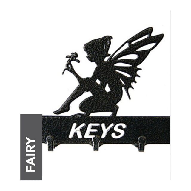 Poppyforge Fairy Key Holder - Rack - Solid Steel - W15xH9 cm Powder Coated Black - image 1