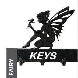 Poppyforge Fairy Key Holder - Rack - Solid Steel - W15xH9 cm Powder Coated Black - thumbnail 2