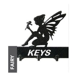 Poppyforge Fairy Key Holder - Rack - Solid Steel - W15xH9 cm Powder Coated Black