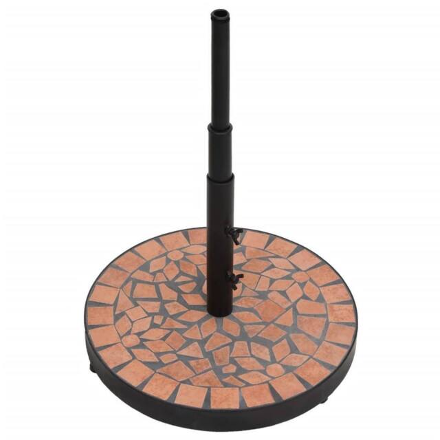 Berkfield Home Parasol Base Terracotta Round 12 kg in Brown - image 1
