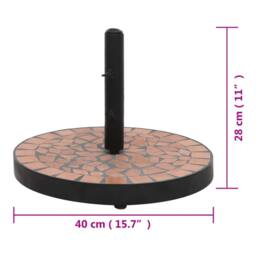 Berkfield Home Parasol Base Terracotta Round 12 kg in Brown - thumbnail 7