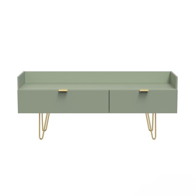 Ready Assembled 2 U Fuji 2 Drawer TV Unit (Ready Assembled) in Pale Green - image 1