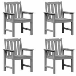 Berkfield Home Garden Dining Chairs 4 pcs Light Grey 65.5x55.5x88 cm HDPE - thumbnail 1