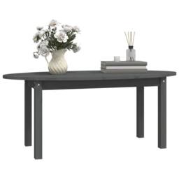 Berkfield Home Coffee Table Grey 110x55x45 cm Solid Wood Pine - Size: 110 x 55 x 45 cm - thumbnail 4