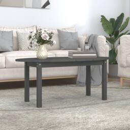 Berkfield Home Coffee Table Grey 110x55x45 cm Solid Wood Pine - Size: 110 x 55 x 45 cm - thumbnail 2