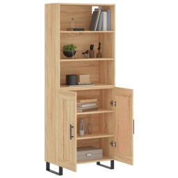Berkfield Home Highboard Sonoma Oak 69.5x34x180 cm Engineered Wood in Brown - thumbnail 3