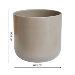 Ivyline Lisbon Planter Greige H26Cm D26Cm- Ceramic- Best Seller- Available from 12cm to 26 cm & 5 colours in Brown - thumbnail 4