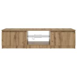 Berkfield Home TV Cabinet with LED Lights Artisian Oak 140x40x35.5 cm Engineered Wood in Brown - thumbnail 6