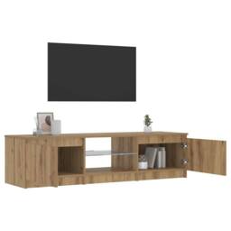 Berkfield Home TV Cabinet with LED Lights Artisian Oak 140x40x35.5 cm Engineered Wood in Brown - thumbnail 5