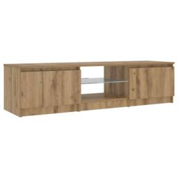Berkfield Home TV Cabinet with LED Lights Artisian Oak 140x40x35.5 cm Engineered Wood in Brown - thumbnail 7