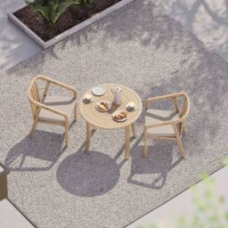 Royalcraft RIVEN Dining Chair Pack of 2 in Beige - thumbnail 4