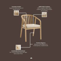 Royalcraft RIVEN Dining Chair Pack of 2 in Beige - thumbnail 7
