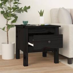 Berkfield Home Side Tables 2 pcs Black 40x40x39 cm Solid Wood Pine - Size: 40 x 40 x 39 cm - thumbnail 4