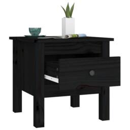 Berkfield Home Side Tables 2 pcs Black 40x40x39 cm Solid Wood Pine - Size: 40 x 40 x 39 cm - thumbnail 6