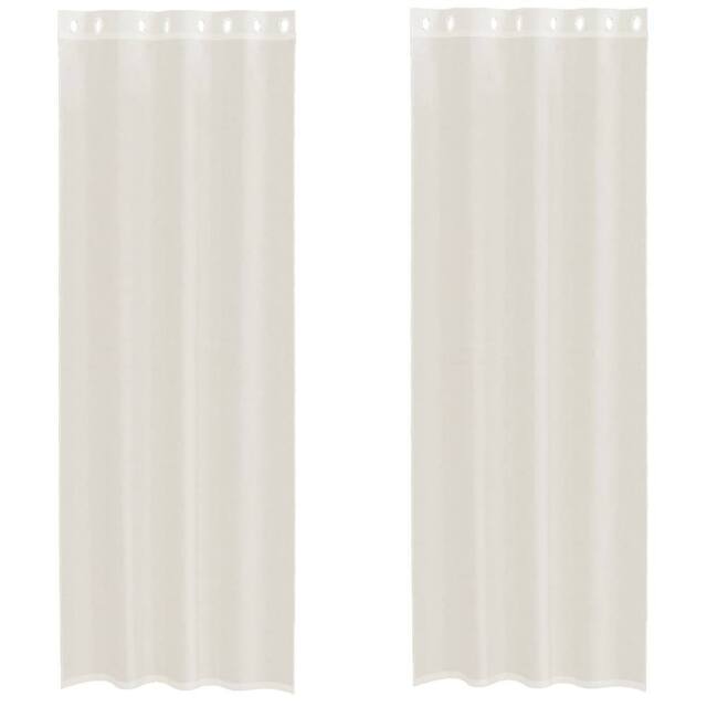 Berkfield Home Voile Curtains with Grommets 2 pcs Cream 140x300 cm - image 1