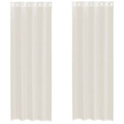 Berkfield Home Voile Curtains with Grommets 2 pcs Cream 140x300 cm - thumbnail 1