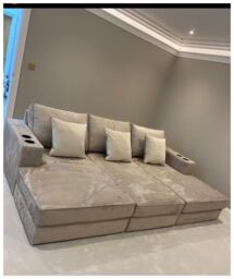 HOB Furniture Charles Cinema Sofa - 11ftx6ft in Dark Grey - thumbnail 2