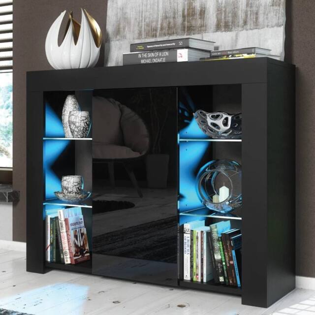 SPETLEK TV Unit Display Black Matt Body Black High Gloss Fronts - Size: 0.6m2 - image 1