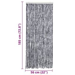 Berkfield Home Insect Curtain Silver 56x185 cm Chenille - thumbnail 7