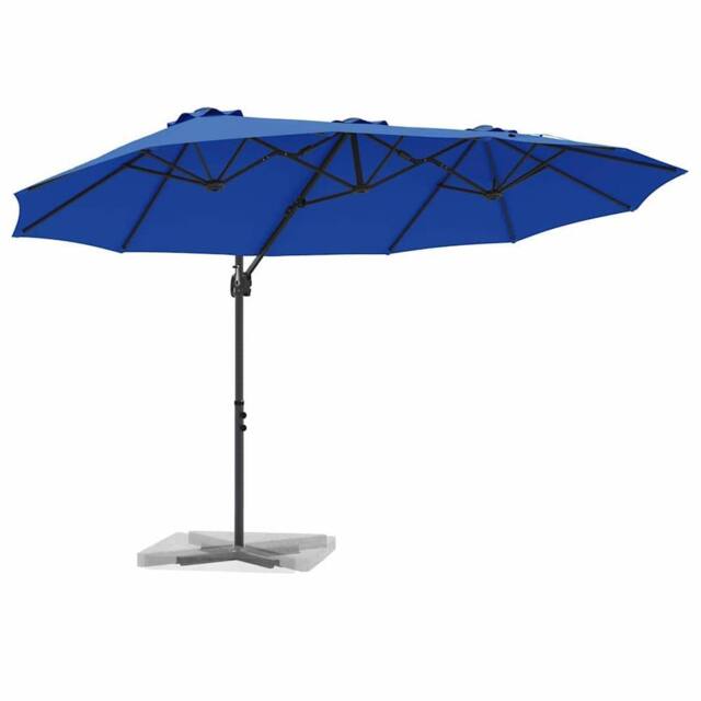 Berkfield Home Modern Garden Cantilever Parasol Azure blue 372 x 198 x 253 cm - image 1