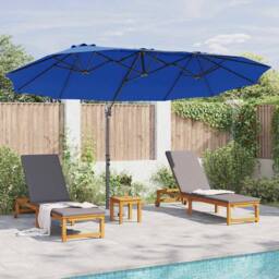 Berkfield Home Modern Garden Cantilever Parasol Azure blue 372 x 198 x 253 cm - thumbnail 4