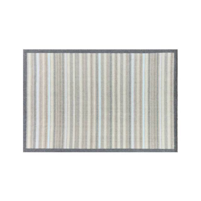 The Rug Shop UK Natural Cream Modern Striped Easy to Clean Mat - Size: 50 cm x 75 cm - image 1