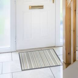 The Rug Shop UK Natural Cream Modern Striped Easy to Clean Mat - Size: 50 cm x 75 cm - thumbnail 2