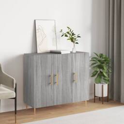 Berkfield Home Sideboard Grey Sonoma 90x34x80 cm Engineered Wood - Size: 90 x 34 x 80 cm - thumbnail 2