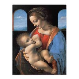 Artery8 Leonardo da Vinci Framed Wall Art Print Madonna Litta Virgin Mary in Blue - Size: A4 - thumbnail 3