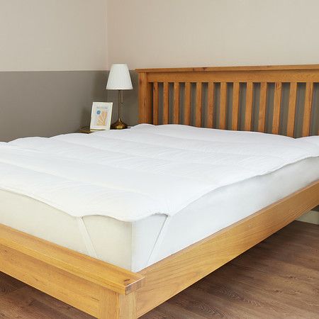 Early's of Witney 'Sateen Stripe' Mattress Topper in White - Size: Single - image 1