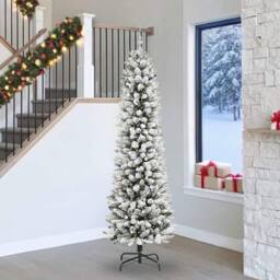 Berkfield Home Artificial Christmas Tree with 300 LEDs Green & white 240 cm