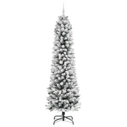 Berkfield Home Artificial Christmas Tree with 300 LEDs Green & white 240 cm - thumbnail 4