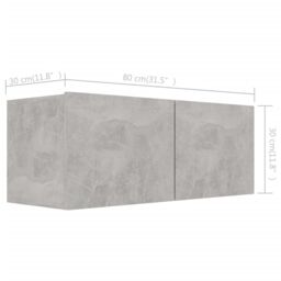 Berkfield Home 4 Piece TV Cabinet Set Concrete Grey Engineered Wood - thumbnail 6