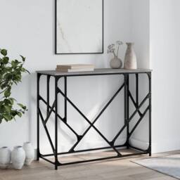 Berkfield Home Decorative Console Table Grey Sonoma 100x40x80 cm Engineered Wood - Size: 100 x 40 x 80 cm - thumbnail 2