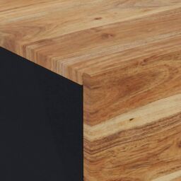 Berkfield Home Bedside Cabinet 40x33x46 cm Solid Wood Acacia in Black - Size: 40 x 33 x 46 cm - thumbnail 5