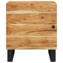 Berkfield Home Bedside Cabinet 40x33x46 cm Solid Wood Acacia in Black - Size: 40 x 33 x 46 cm - thumbnail 3