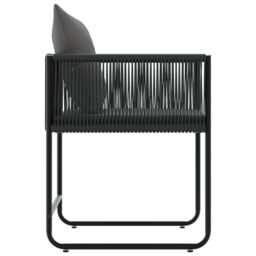 Berkfield Home Garden Chairs with Cushions 4 pcs Black Poly Rattan - thumbnail 9