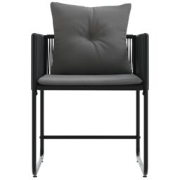 Berkfield Home Garden Chairs with Cushions 4 pcs Black Poly Rattan - thumbnail 8