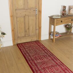 runrug Hallway Carpet Runner Rug - Soft & Comfy, 9mm - Afrikans in Red - Size: 80 cm x 420 cm - thumbnail 5