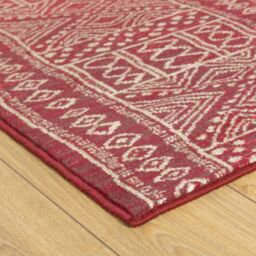runrug Hallway Carpet Runner Rug - Soft & Comfy, 9mm - Afrikans in Red - Size: 80 cm x 420 cm - thumbnail 4