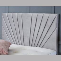 "BSSPOKE Maria Ottoman Divan Bed Plush Velvet 54"" Headboard & No Mattress in Charcoal - Size: King" - thumbnail 2