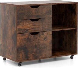 File Cabinet on Wheels Printer Stand With 3 Drawers & Adjustable Shelf - thumbnail 1