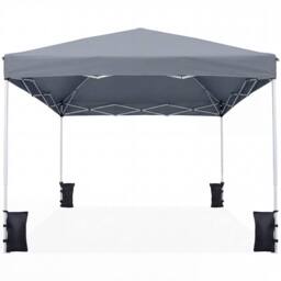 Gymax 290 x 290 cm Commercial Sunshade Shelter Pop up Canopy Camping Gazebo in Grey - thumbnail 1