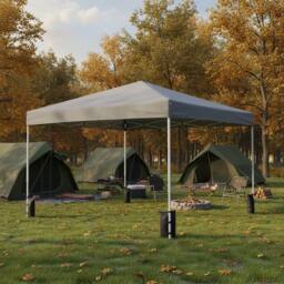 Gymax 290 x 290 cm Commercial Sunshade Shelter Pop up Canopy Camping Gazebo in Grey - thumbnail 4