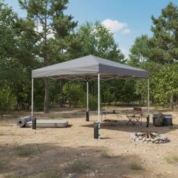 Gymax 290 x 290 cm Commercial Sunshade Shelter Pop up Canopy Camping Gazebo in Grey - thumbnail 6