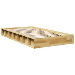 Berkfield Home Beautiful Bed Frame without Mattress 80x200 cm Solid Wood Oak in Light Oak - thumbnail 8